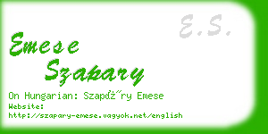 emese szapary business card